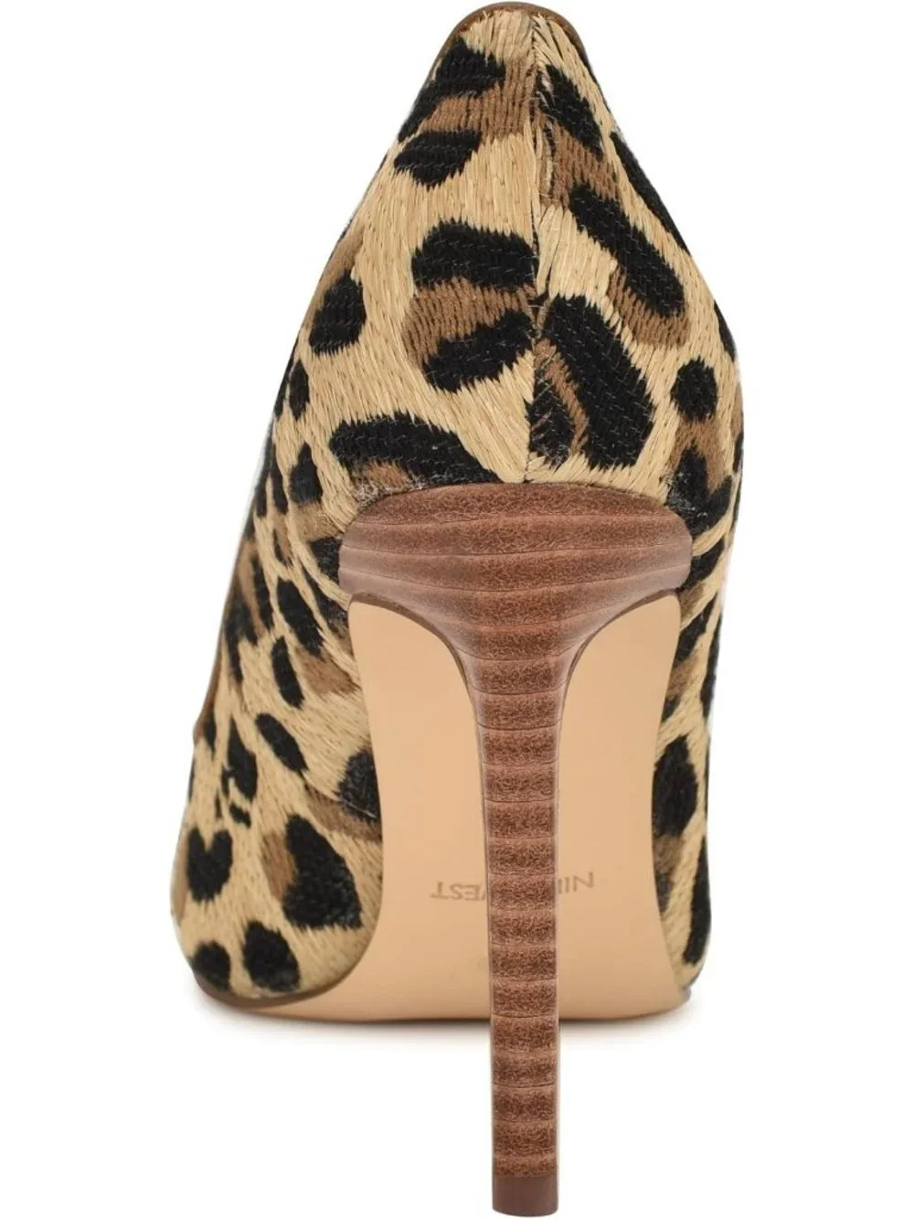 Womens Leopard Raffia Pointed Toe Footbed Tatiana Pump Casual Covered Heel Shoes